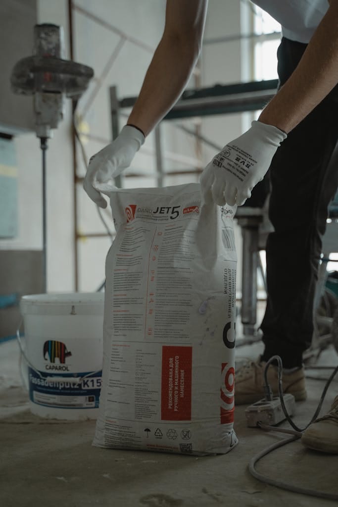 Worker handling cement bag for Cement Quality Checking - Cement Grades and Their Uses